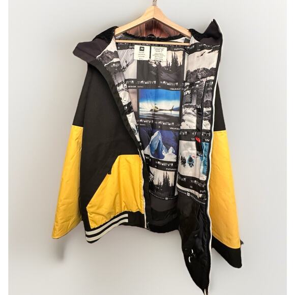 Analog Greed Jacket Men’s XL Black & Yellow Waterproof Snowboard Coat - Picture 4 of 4